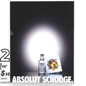 🔵[Absolut Vodka] ABSOLUT SCROOGE Original 1998 Vintage Magazine Advertisement